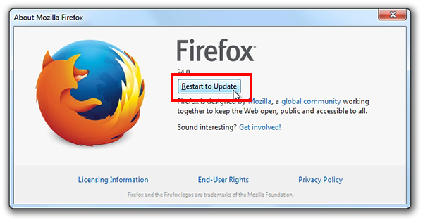 Aggiornamento Firefox