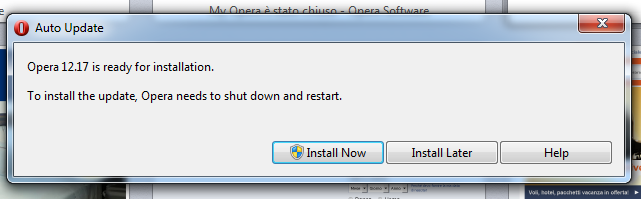 Aggiornamento Opera