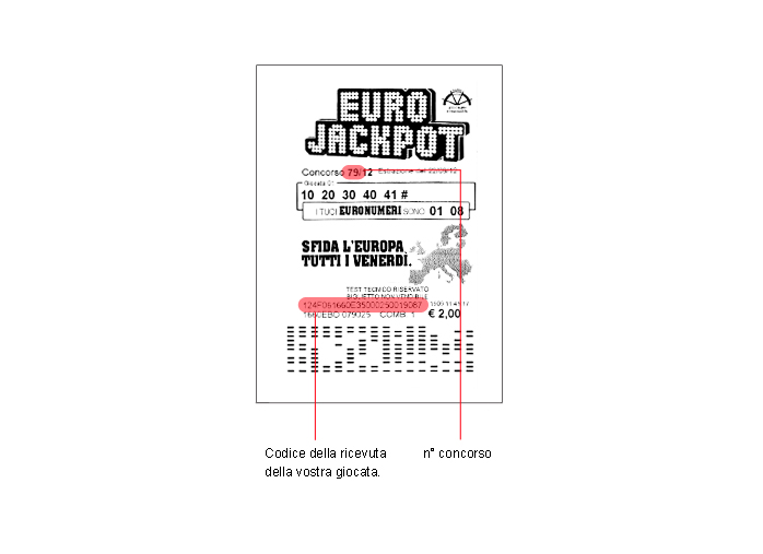 Schedina EuroJackpot per verifica vincite