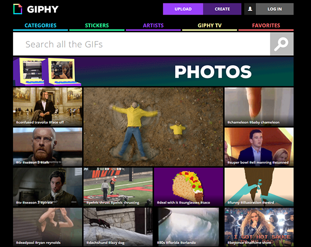 Homepage Giphy