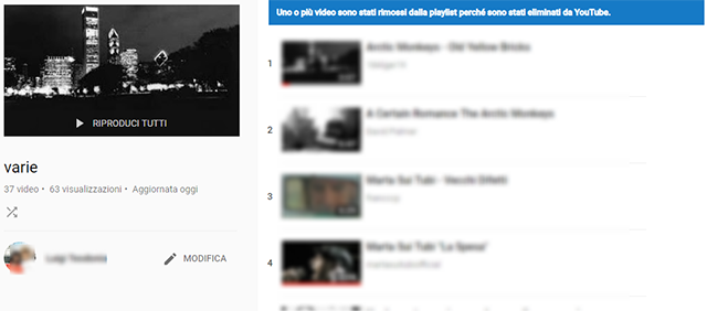 Modificare lista YouTube