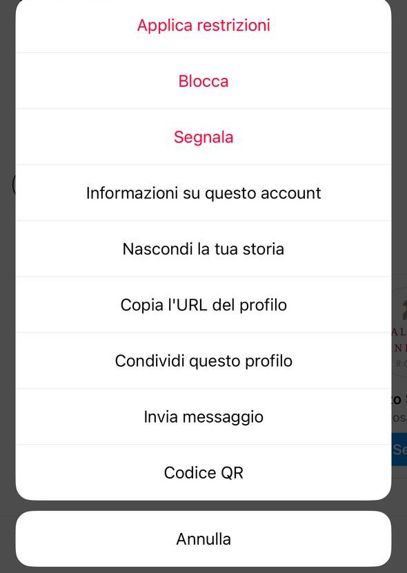 messsaggio su instagram ad account privati