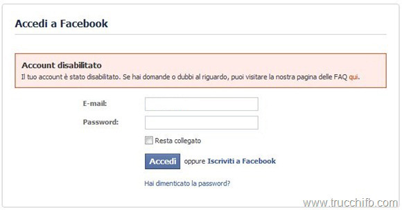 Account disabilitato