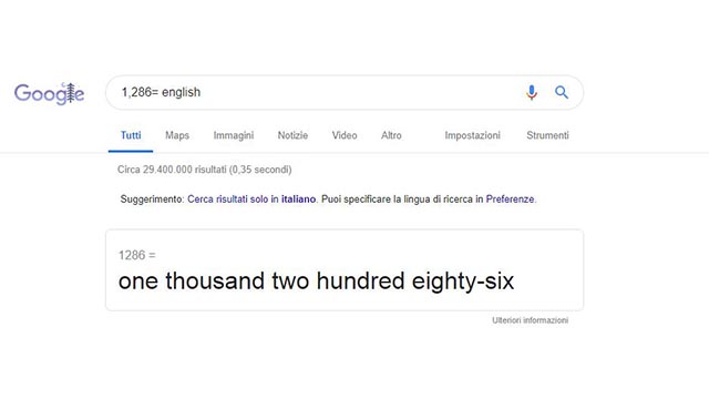 spelling numeri google search