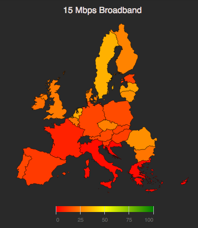 Percentuale adozione high broadband 15mbps