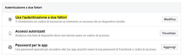 autenticazione due fattori