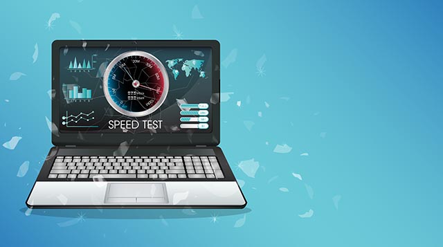 Laptop utilizzato per fare speedtest