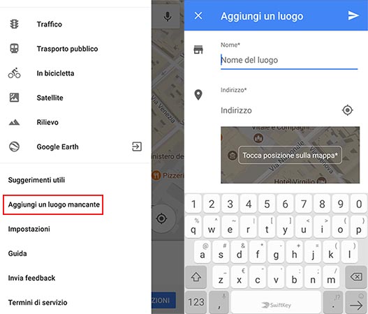 Aggiungere attività commerciale su Google Maps da smartphone