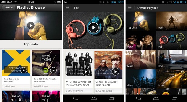 Carrellata di screenshot per Browse, la nuova funzione di Spotify