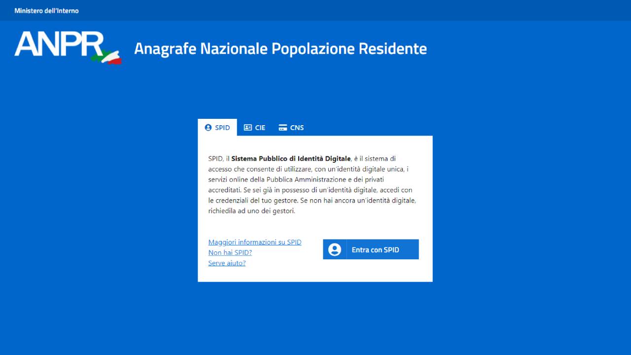 anagrafe digitale nazionale