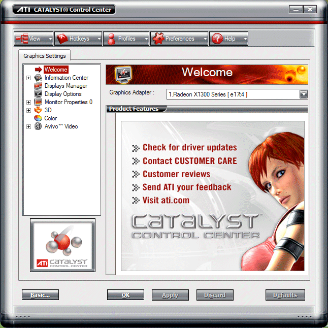 ATI Catalyst control center
