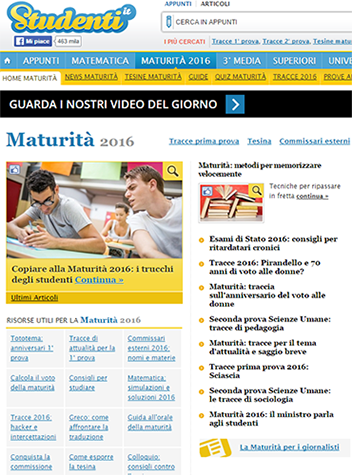 Speciale maturità 2016 su studenti.it