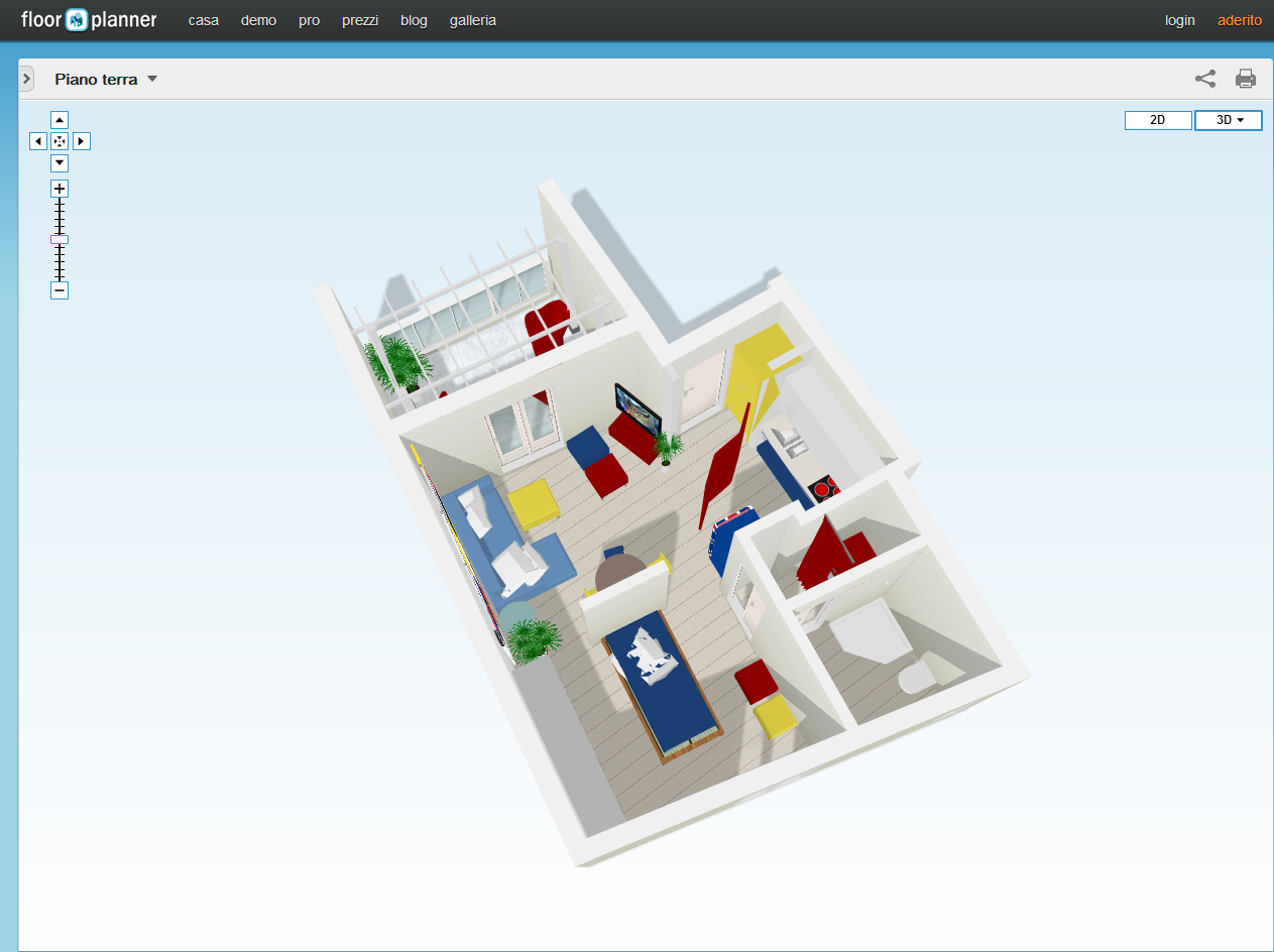 Rendering 3D con Floorplanner