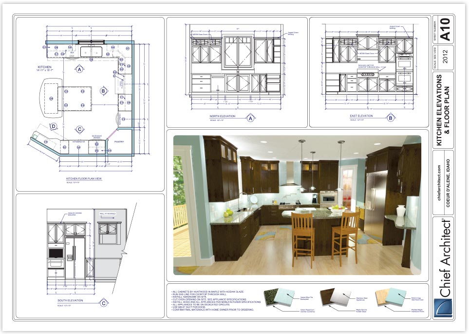 Progetto di una cucina con Chief Architect Interiors