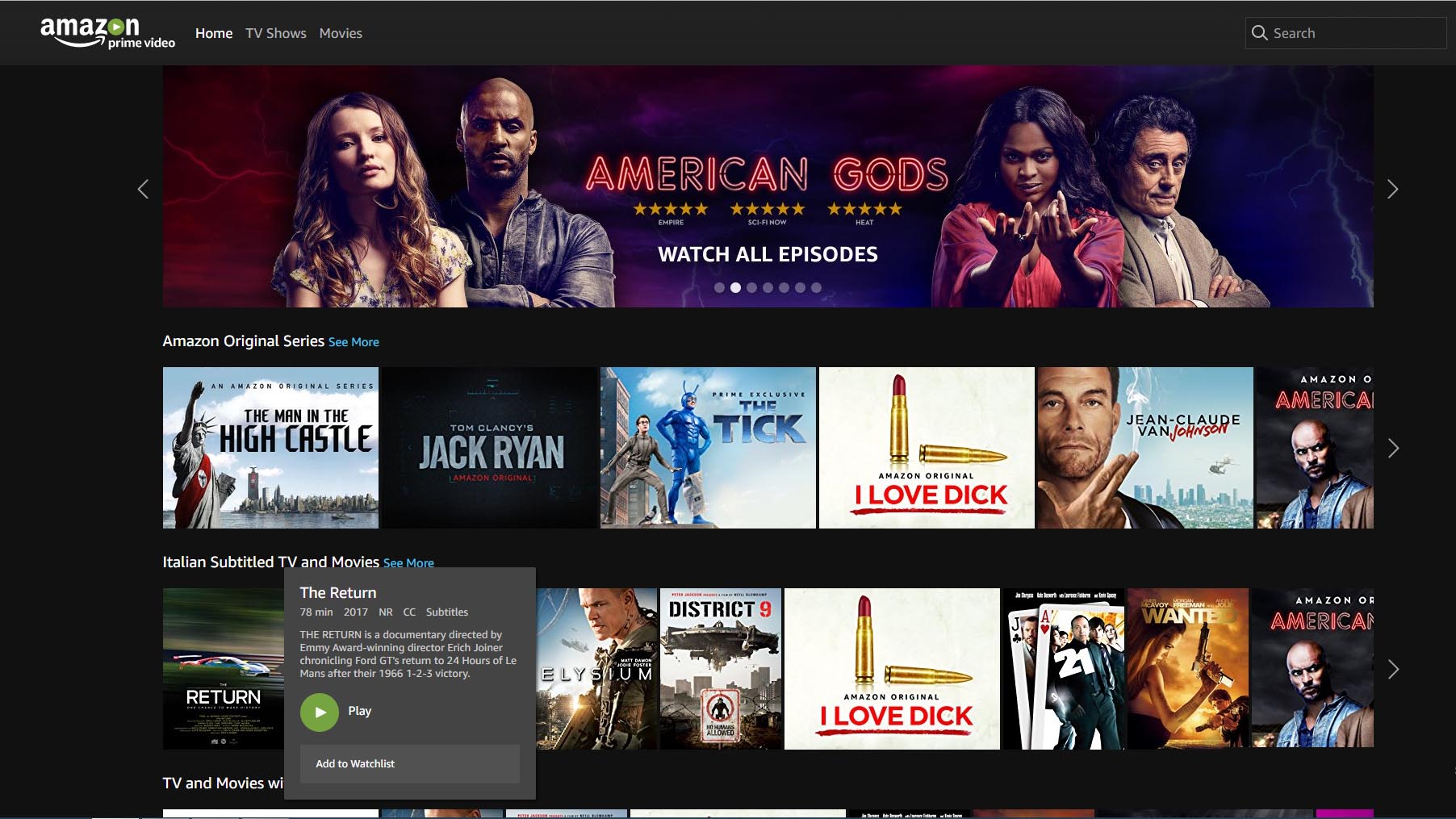 watchlist amazon prime video