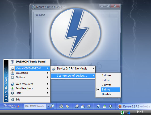 Un'immagine di daemon tools