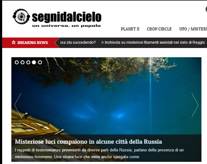 Homepage di Segni dal Cielo