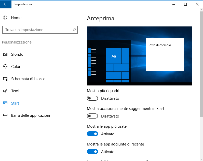 menu start windows 10