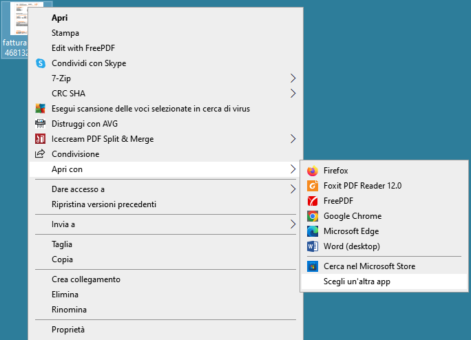 Come aprire un file con un programma scelto da noi, differente da quello predefinito