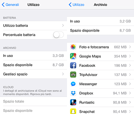 Quanto occupano le app sull'iPhone?