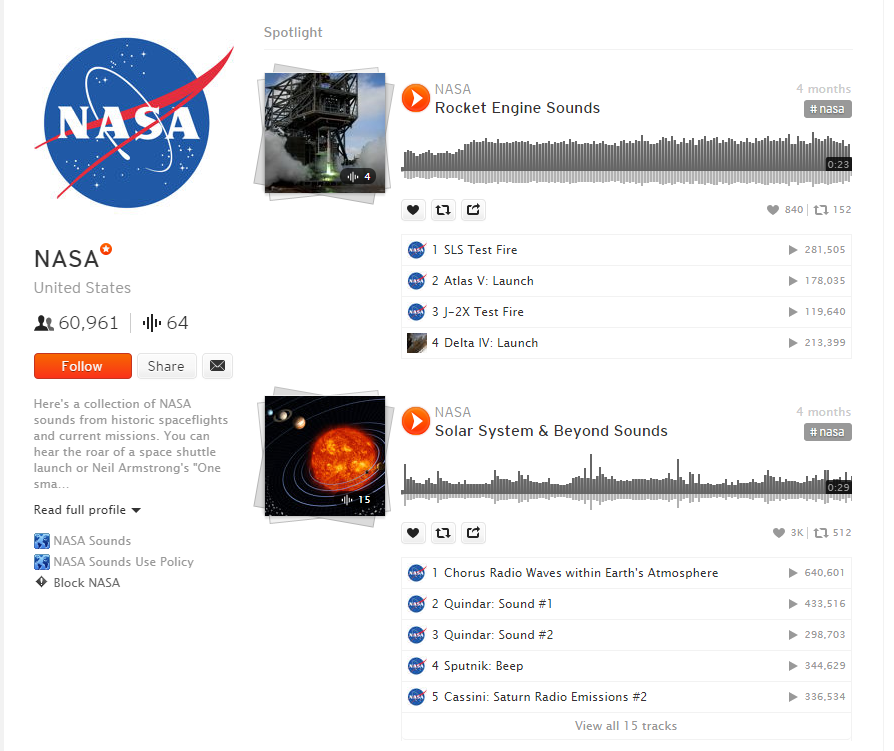 Il database di suonerie su SoundCloud