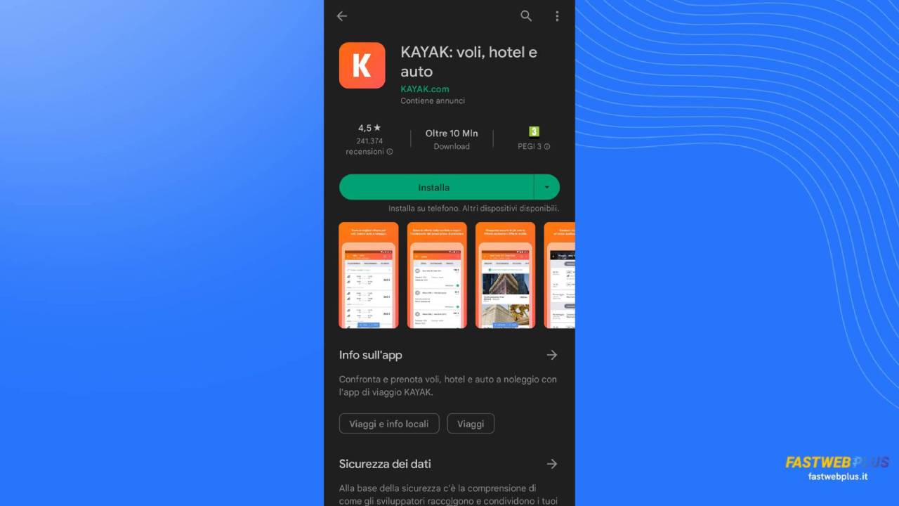 Kayak applicazione