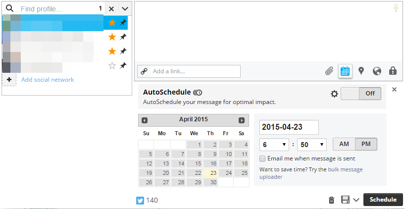 Hootsuite schedule