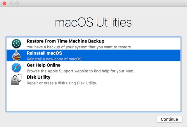 Reinstallare macOS