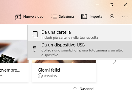 Importa foto Microsoft Windows
