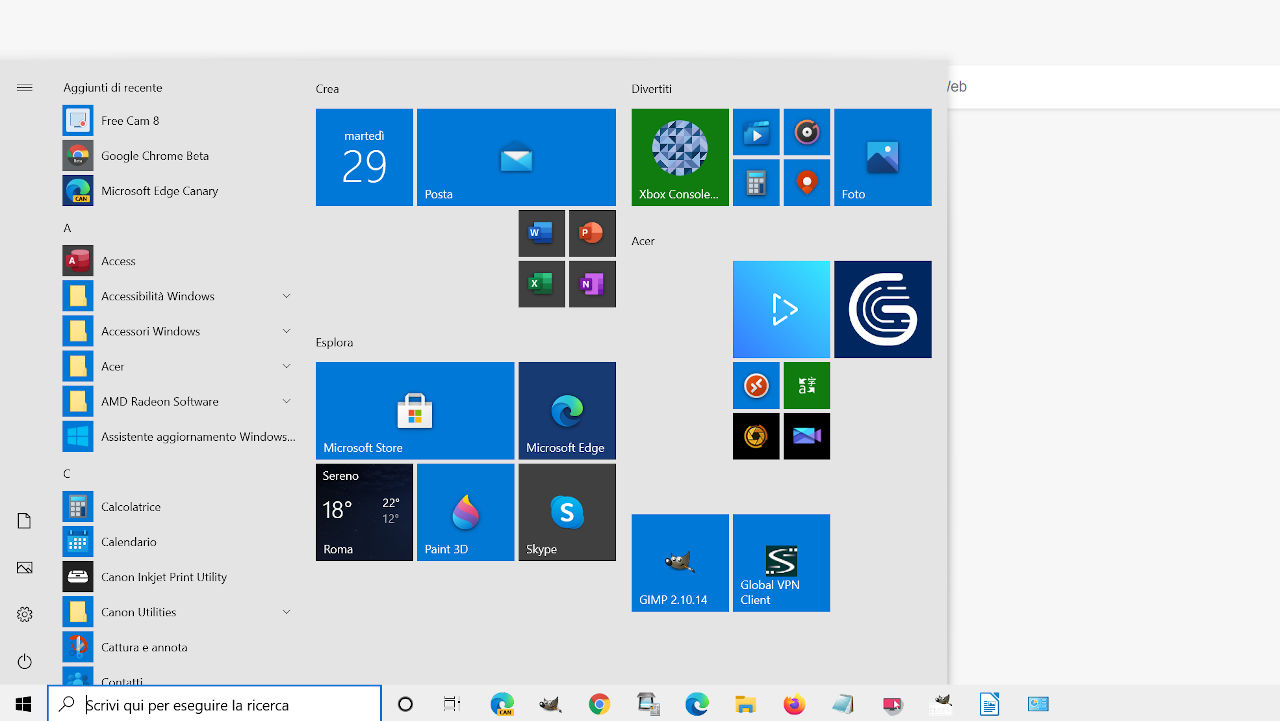 windows 10 menu start