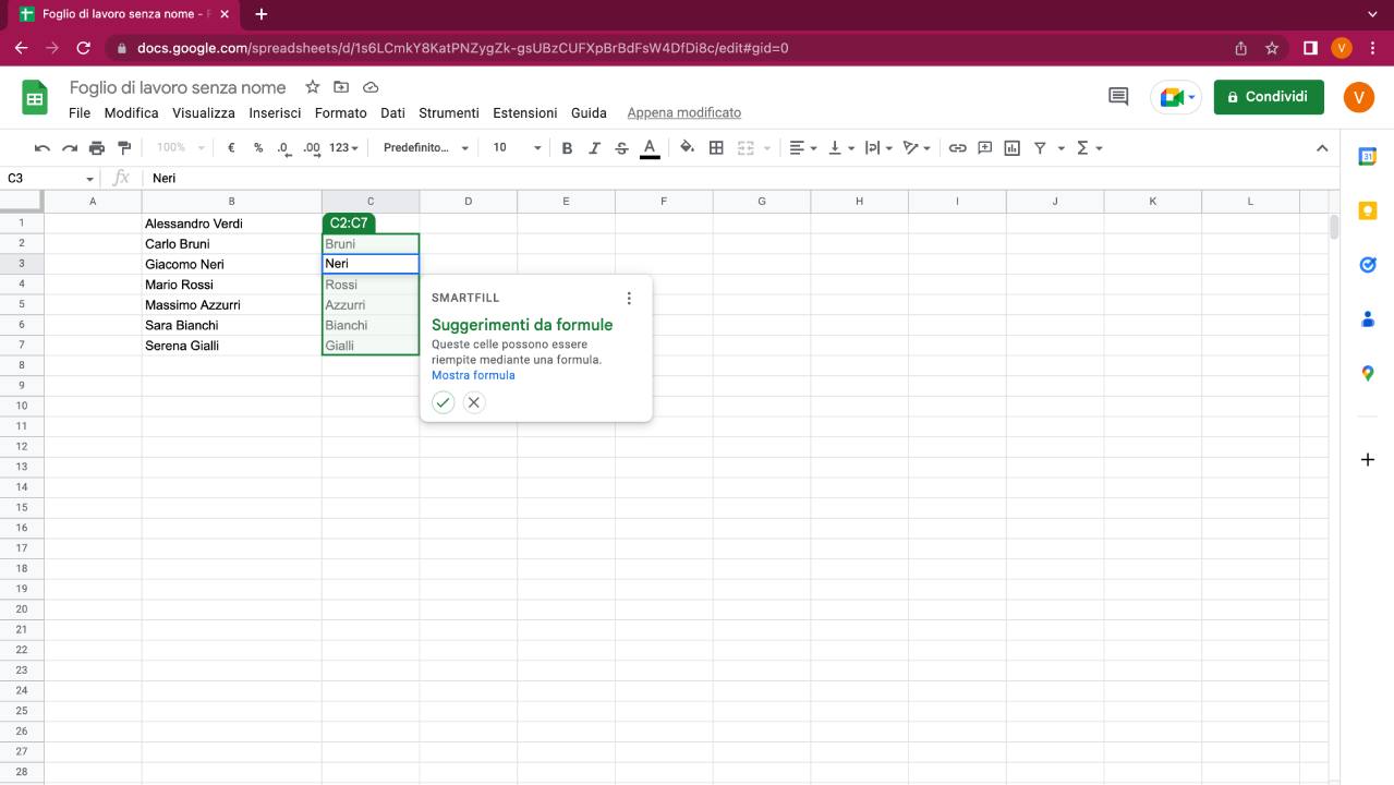 SmartFill Fogli Google
