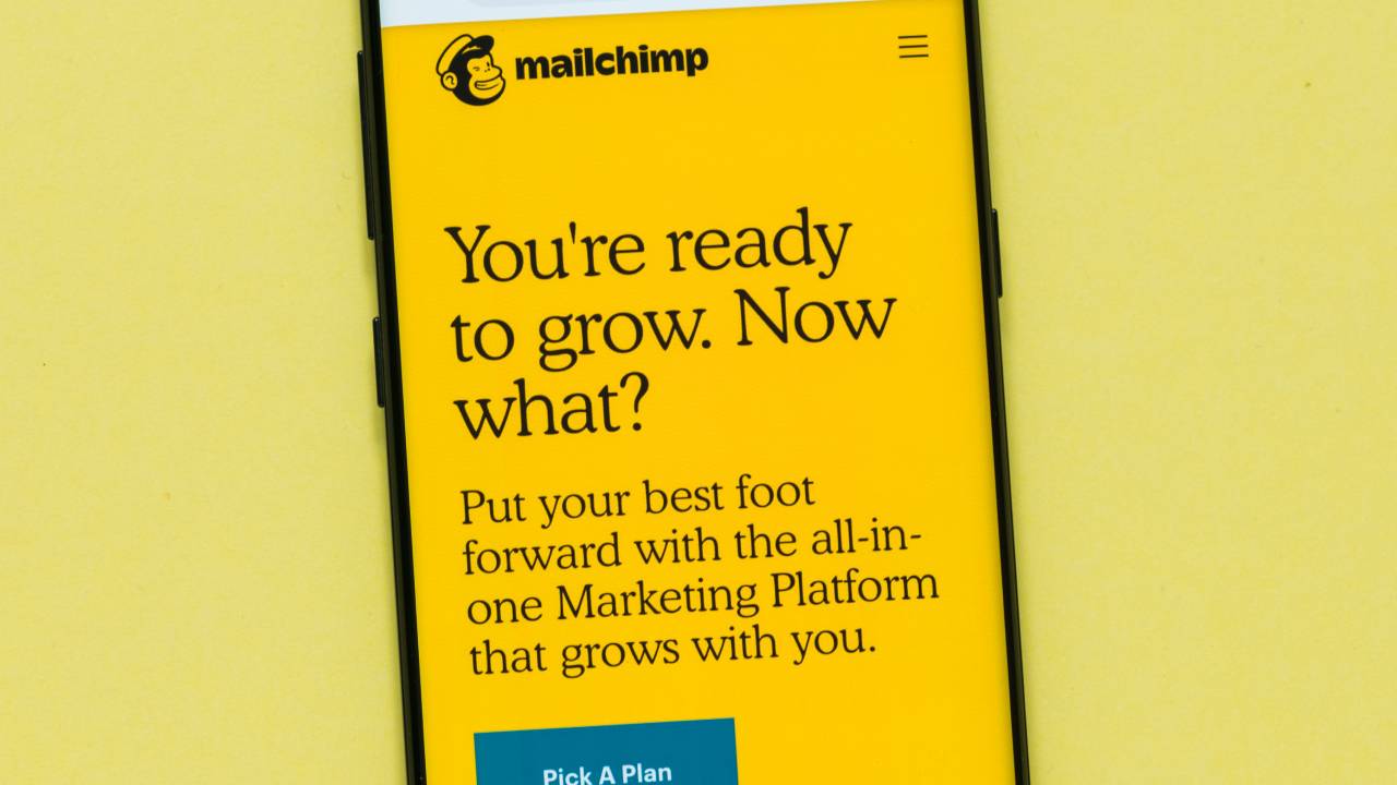 mailchimp homepage su smartphone