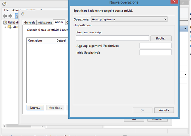 Azione task scheduler