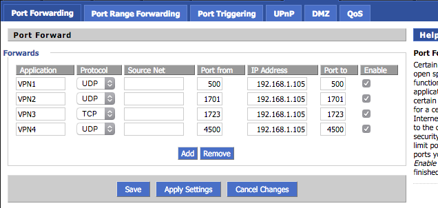 Port forwarding