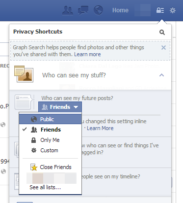 Proteggere i post futuri da Graph Search