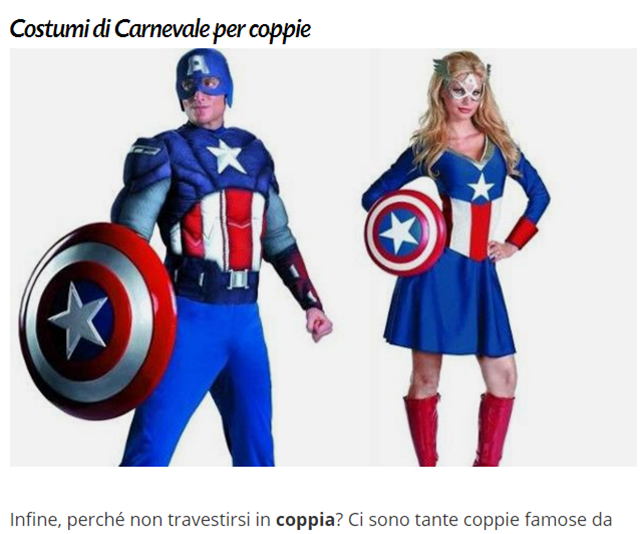 Vestiti di Carnevale di coppia e travestimenti di gruppo originali 