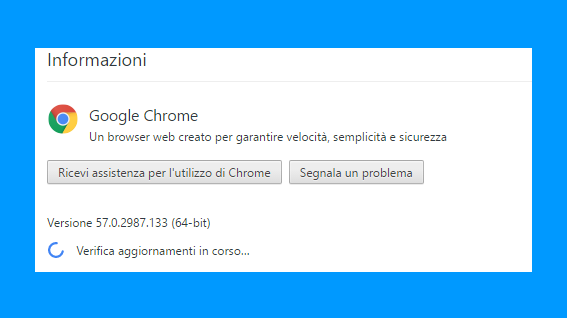 aggiornamento chrome