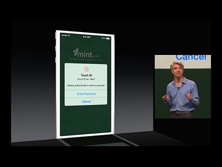 Finestra di login con Touch ID