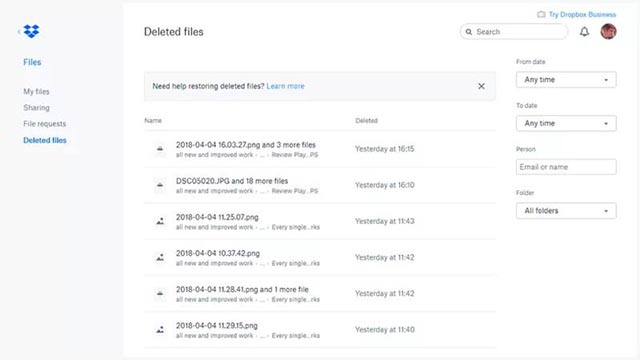 Cestino Dropbox