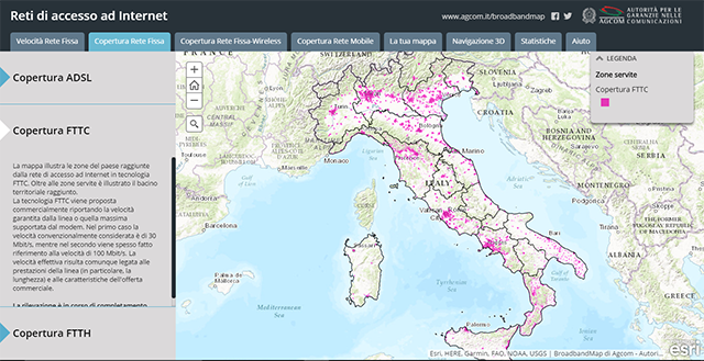 Copertura fibra in Italia