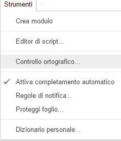 controllo ortografico google doc