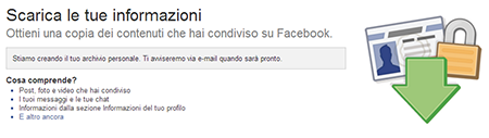 Scaricare i dati da Facebook