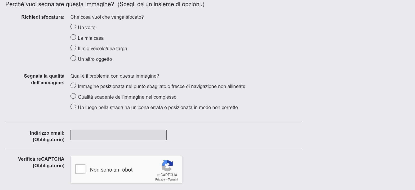 google maps rimozione immagine