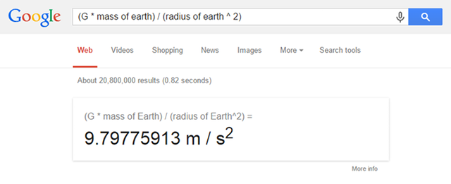 Calcoli matematici ricerca Google