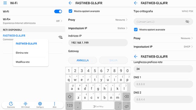 Cambio DNS Android