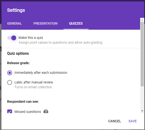 Quiz Google Forms