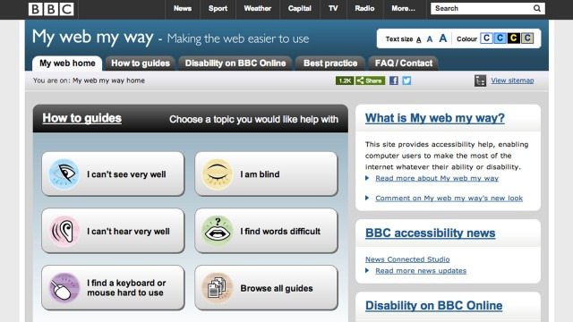 Il portale BBC sull'accessibilità agli utenti disabili
