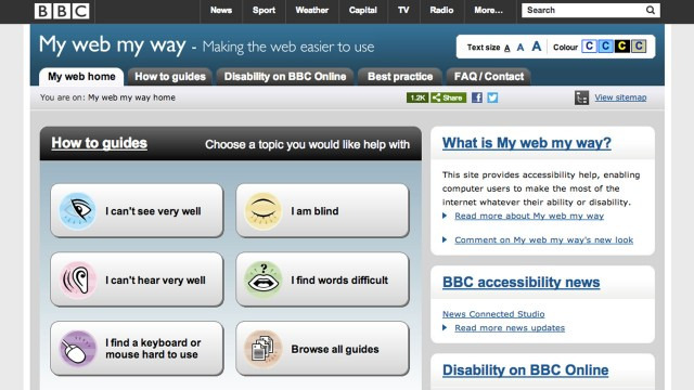 Il portale BBC sull'accessibilità agli utenti disabili