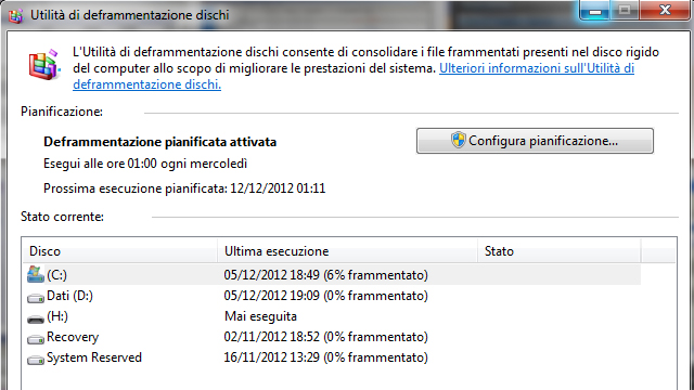Deframmentazione disco