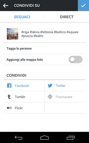 Condividere le foto di Instagram su altri social